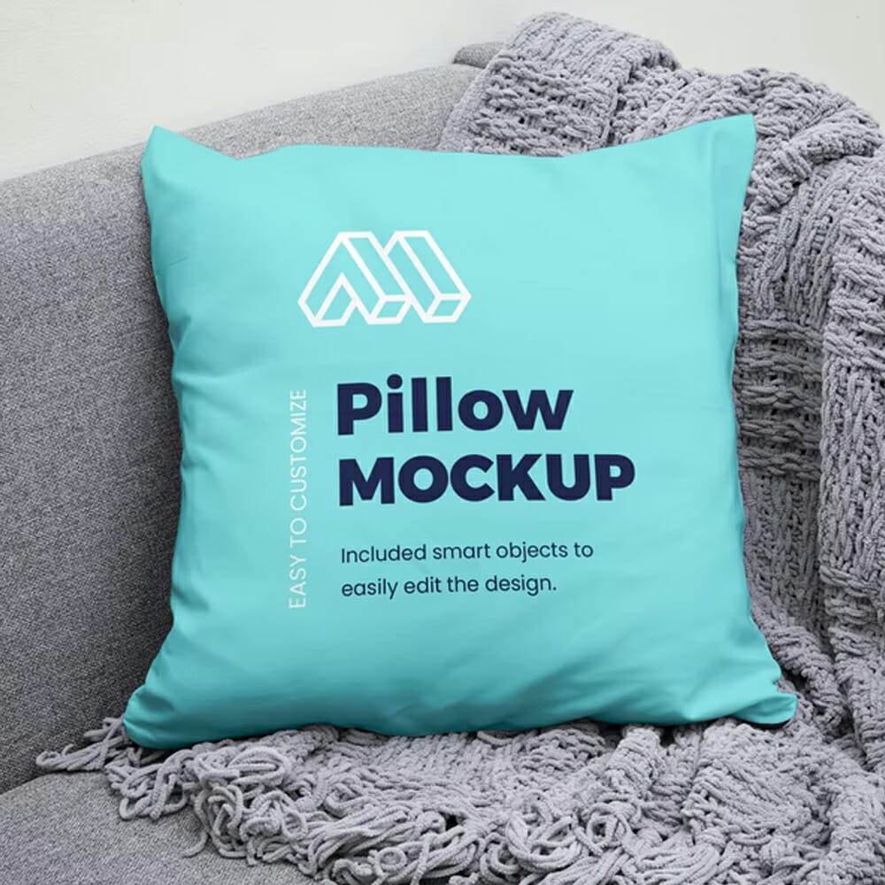 Square Pillow PSD Mockup
