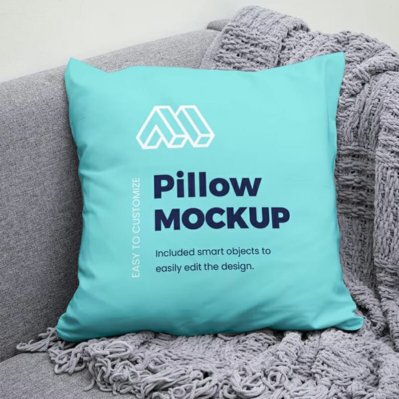 Square Pillow PSD Mockup