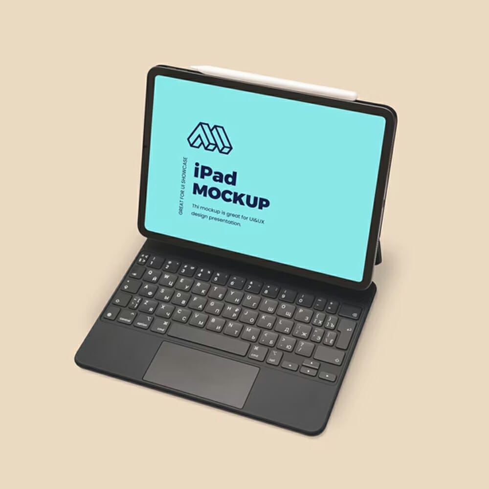 Standing iPad PSD Mockup