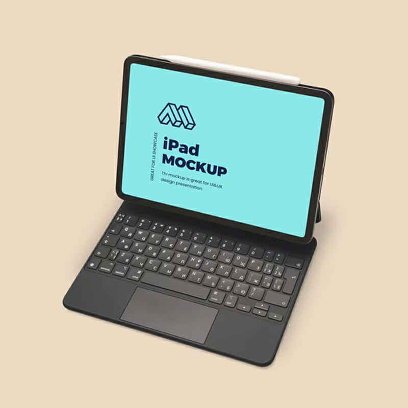 Standing iPad PSD Mockup