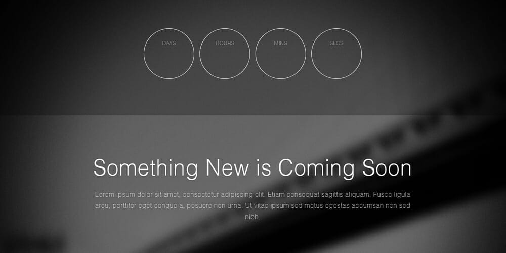 Thin HTML5 Coming Soon Template