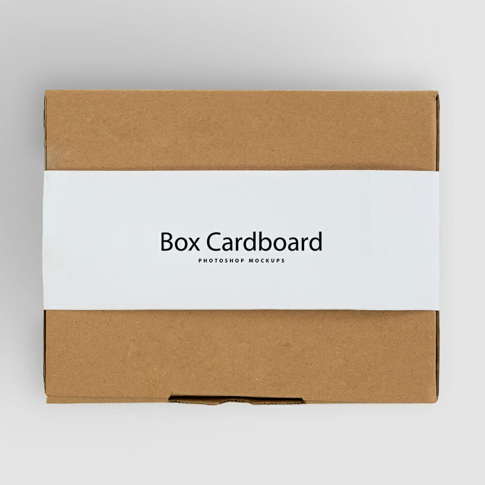 Top View Cardboard Box With Copy Space Paper Mockups