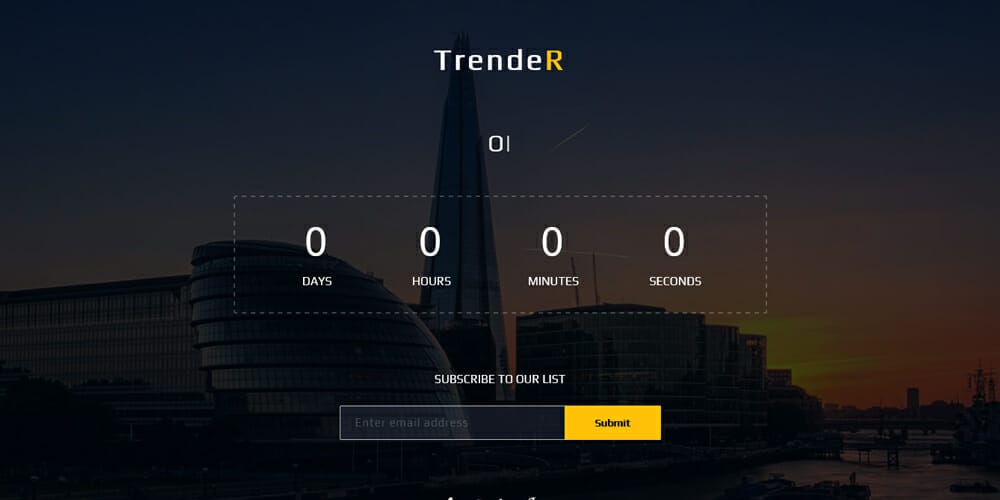 Free Under Construction Html Templates 31 Trender Coming Soon Template