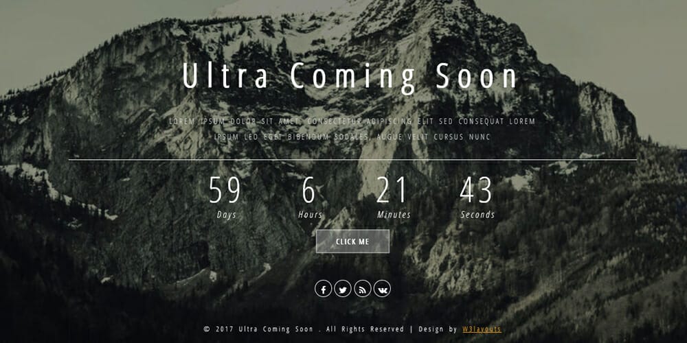 Ultra Coming Soon Responsive Web Template