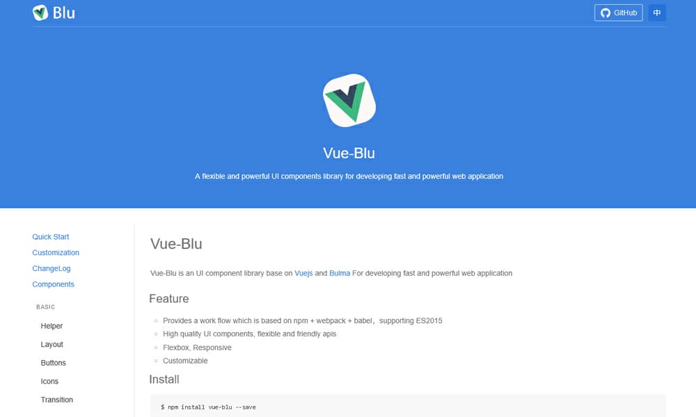 20+ Vue JS UI Component Libraries 2022 18 Vue-Blu