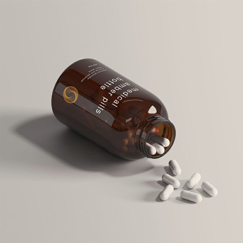 Amber Medical Bottle Mockup