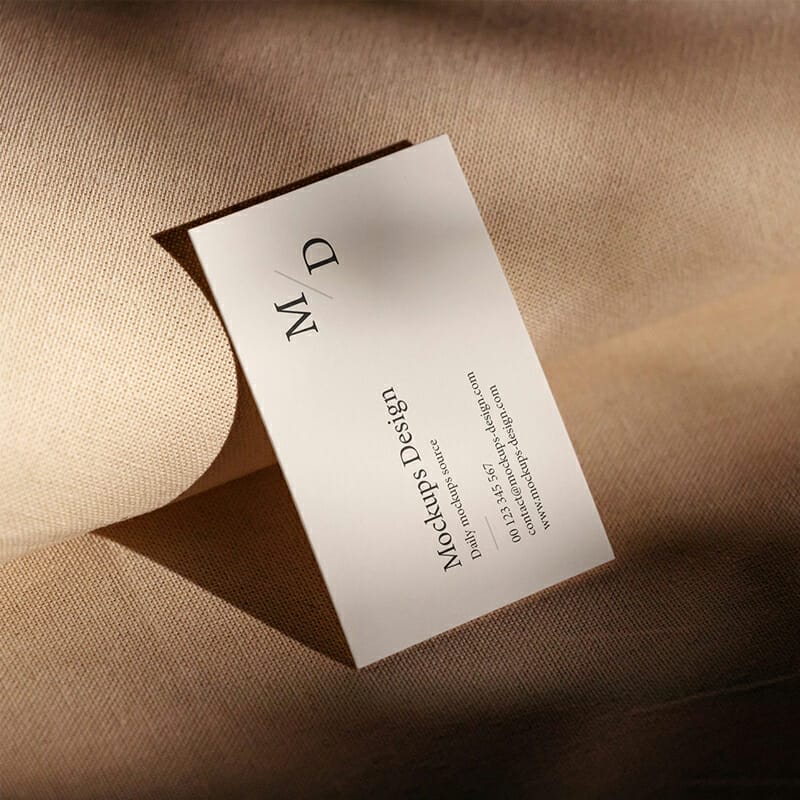 Business Card On Linen Mockup