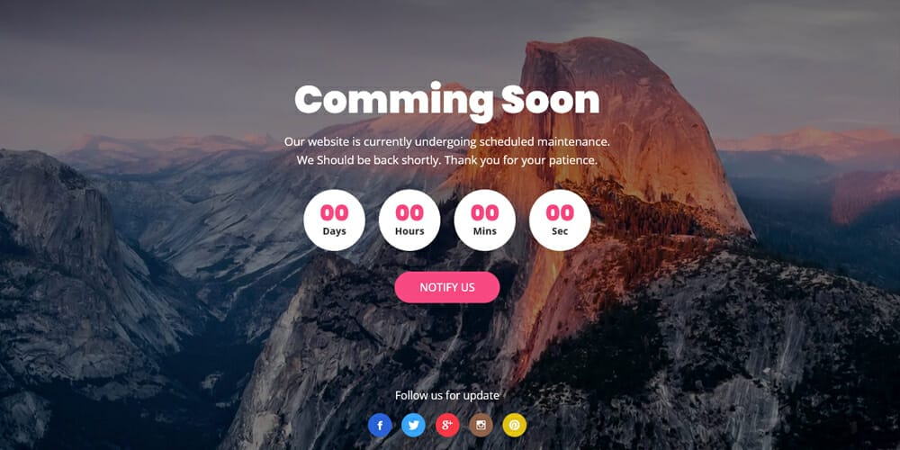 Free Under Construction Html Templates 28 Coming Soon V21