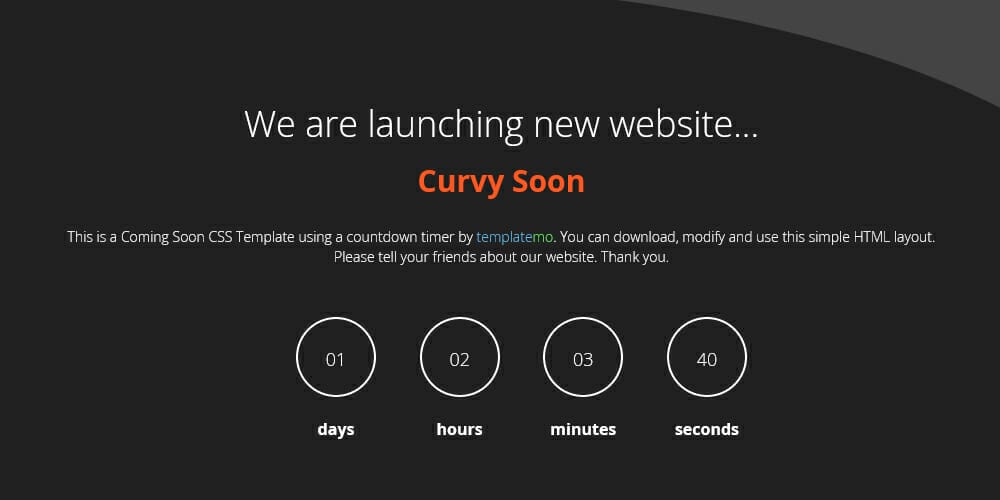 Free Under Construction Html Templates 85 Curvy Soon