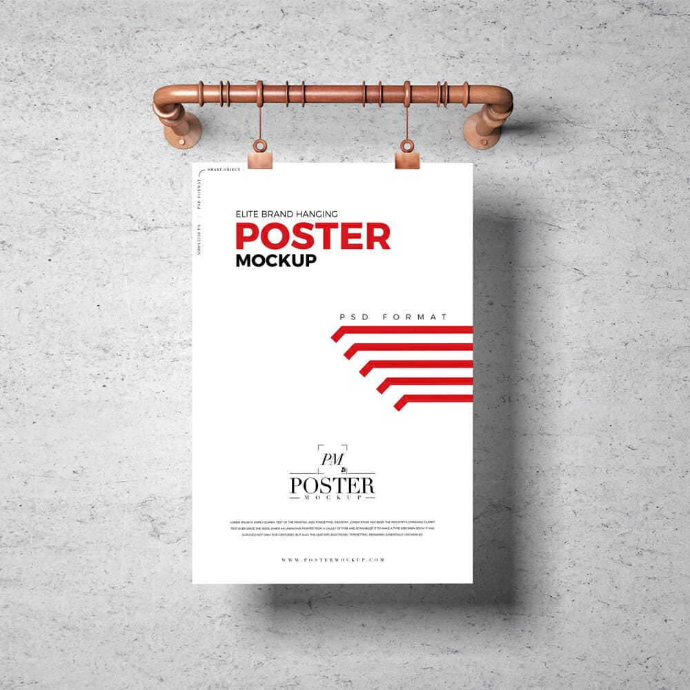 Elite Brand Hanging Poster Mockup