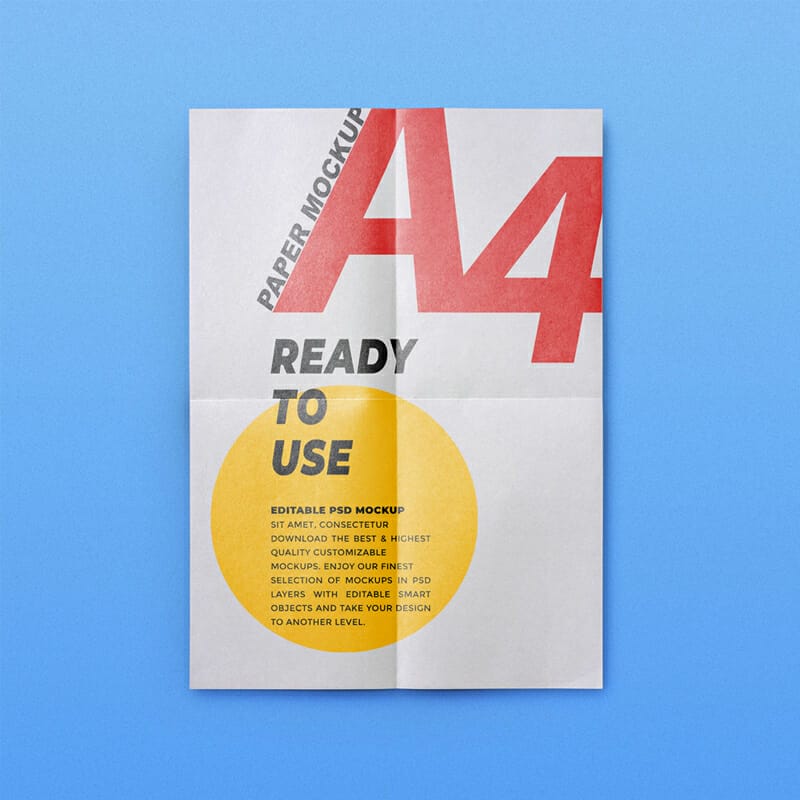 Free A4 Paper Mockup