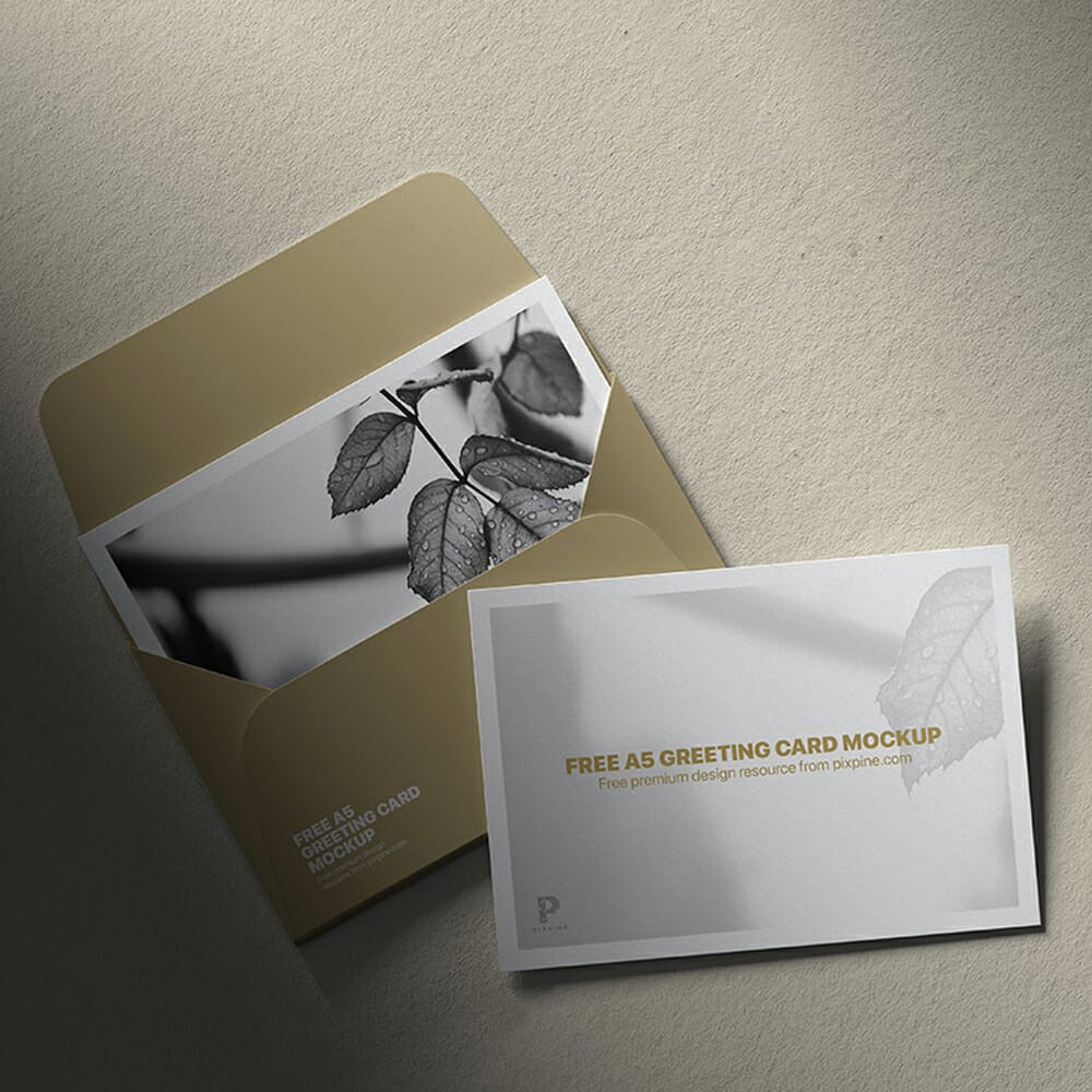 Free A5 Greeting Card Mockup
