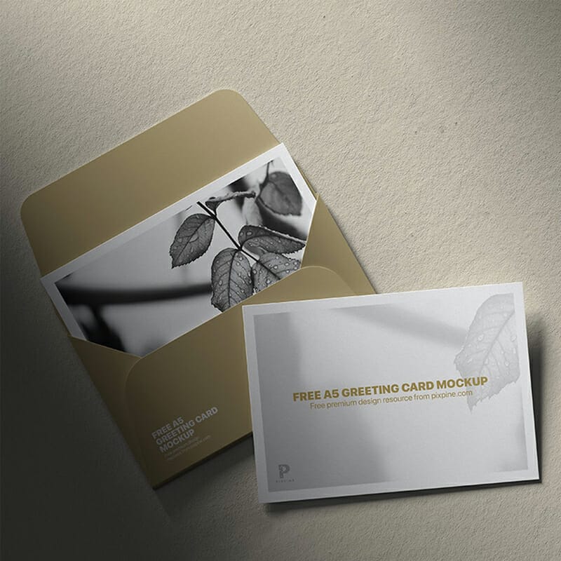 Free A5 Greeting Card Mockup