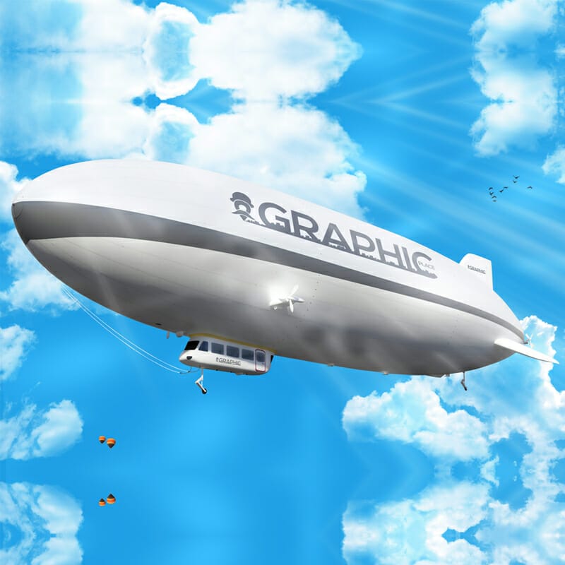 Free Air Balloon PSD Mockup