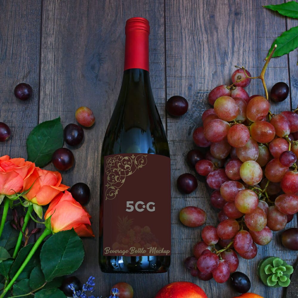 Free Beverage Bottle Mockup PSD