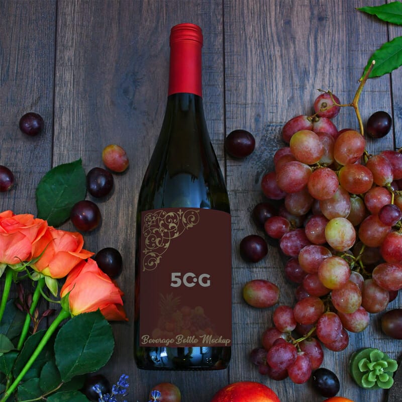 Free Beverage Bottle Mockup PSD