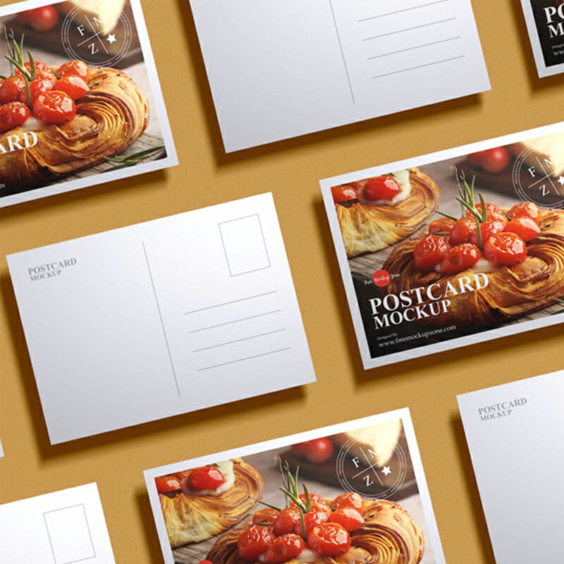 Free Branding Postcard Mockup