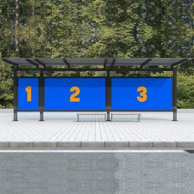 Free Bus Shelter Posters Mockup PSD