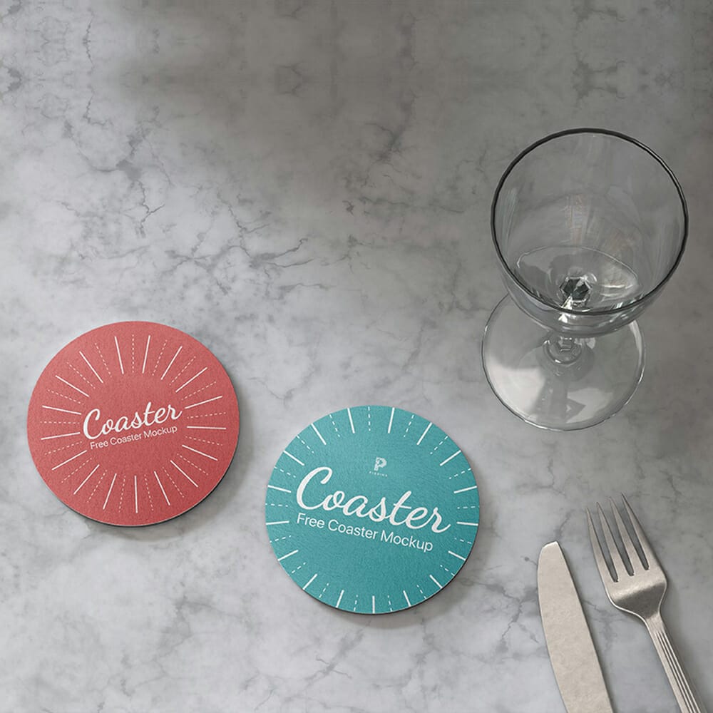 Free Coaster Mockup