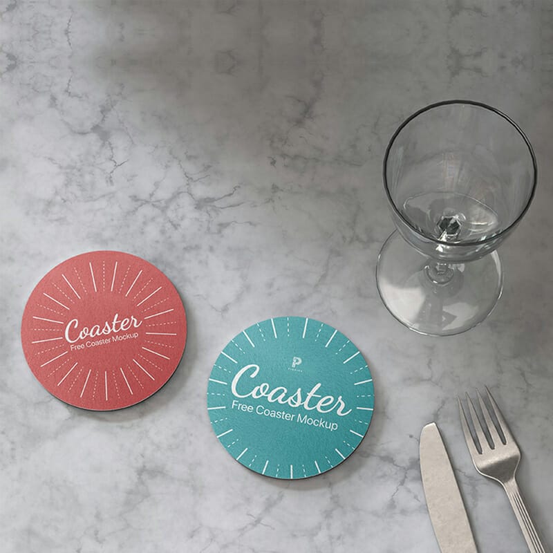Free Coaster Mockup