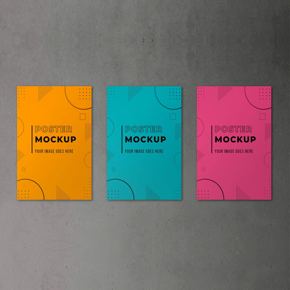 Free Colorful Poster Mockup