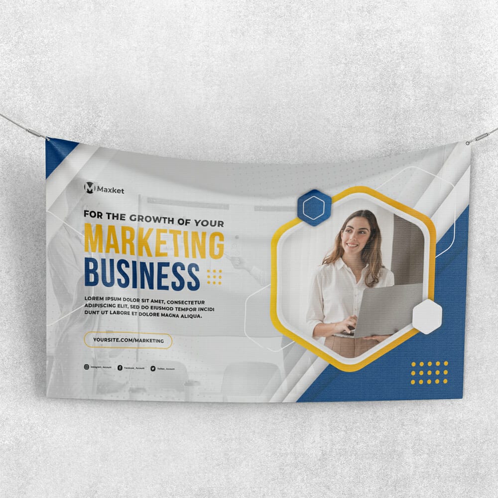 Free Fabric Banner Mockup PSD Template