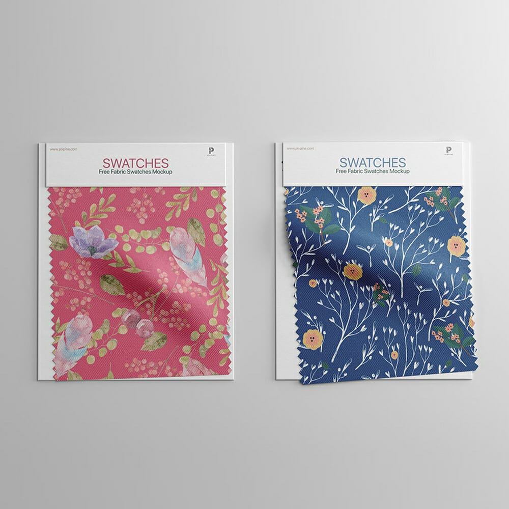 Free Fabric Swatches Mockup