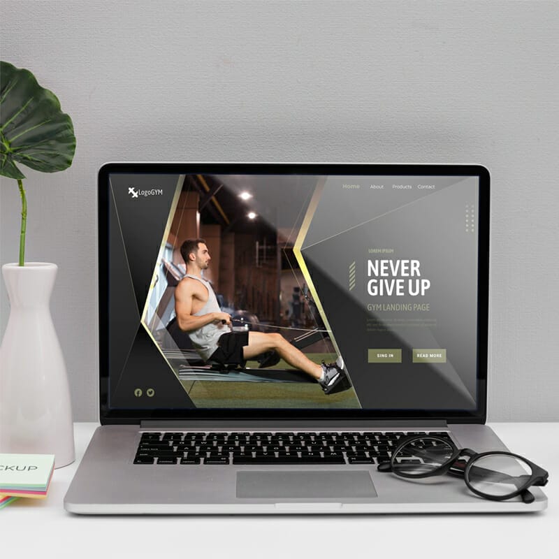 Free Fitness Ad Mockup PSD Template