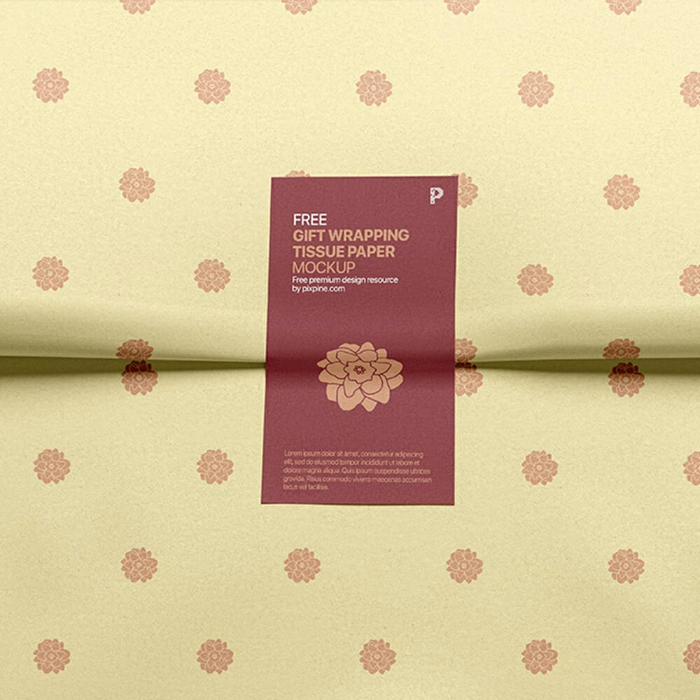 Free Folded Wrapping Tissue Paper Mockup