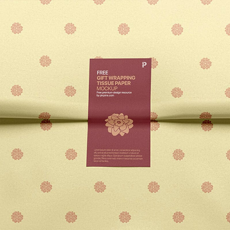 Free Folded Wrapping Tissue Paper Mockup