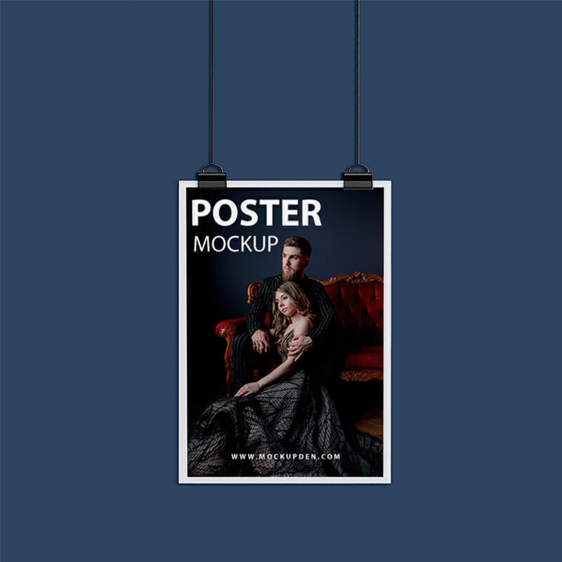 Free Hanging Poster Mockup PSD » CSS Author