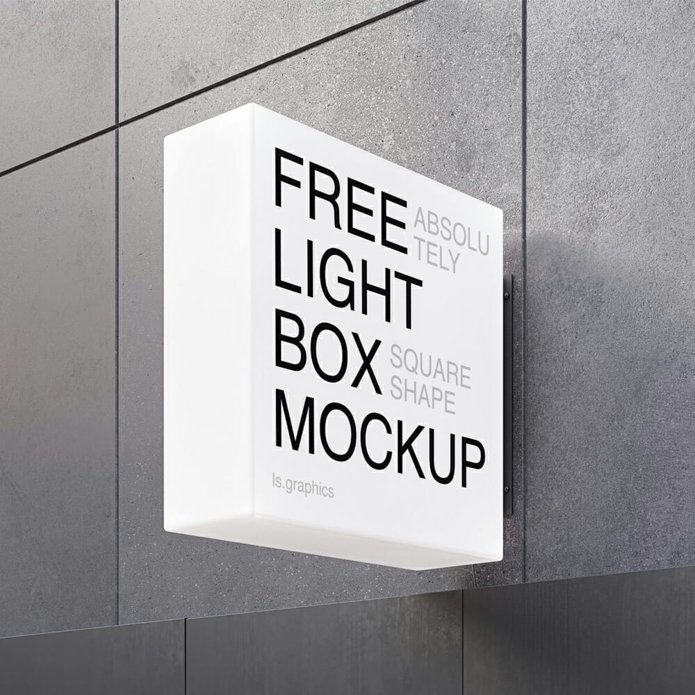 Free Lightbox Sign Mockup
