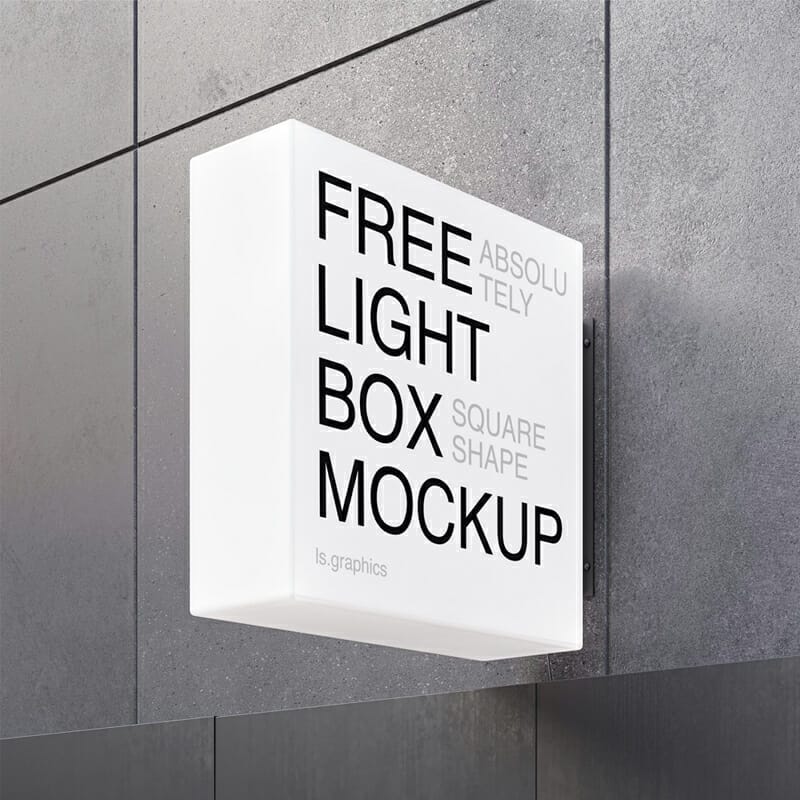 Free Lightbox Sign Mockup