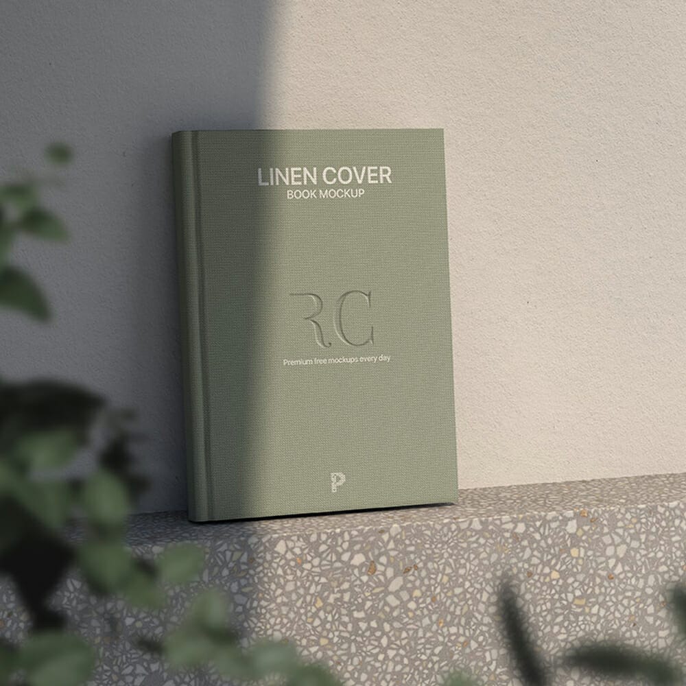Free Linen PSD Book Mockup