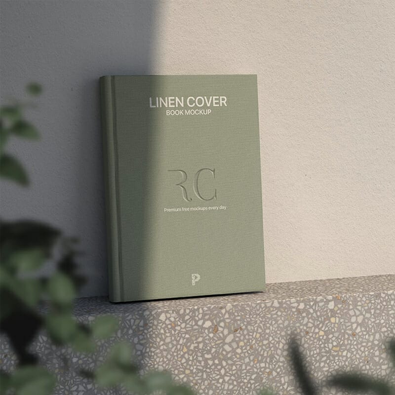 Free Linen PSD Book Mockup