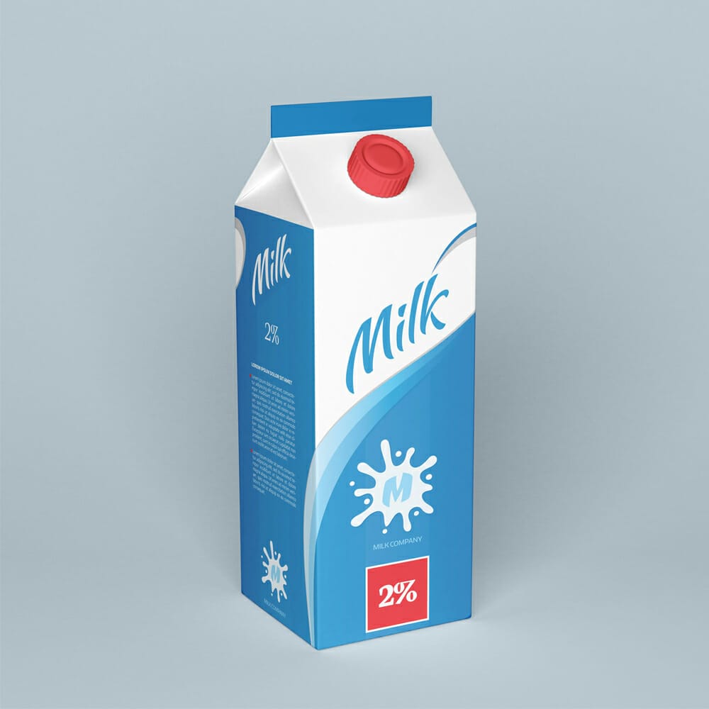 Free Milk Box Mockup