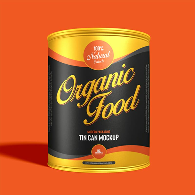 Free Modern Packaging Tin Can Mockup