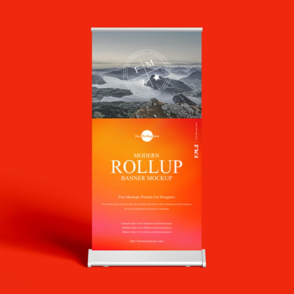 Free Modern Rollup Banner Mockup