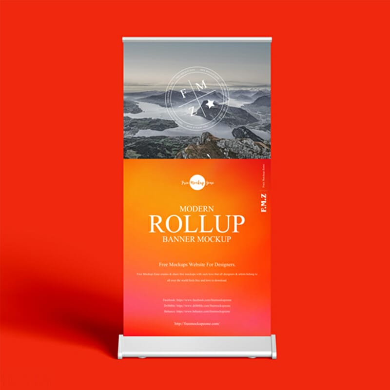 Free Modern Rollup Banner Mockup
