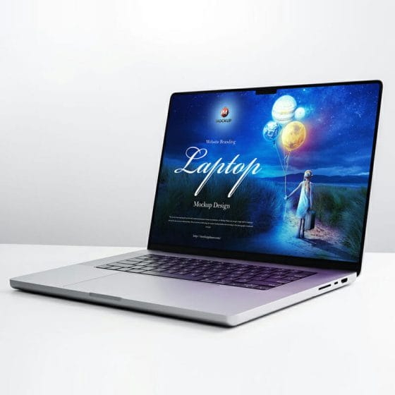 Free Modern Website Branding Laptop Mockup Design