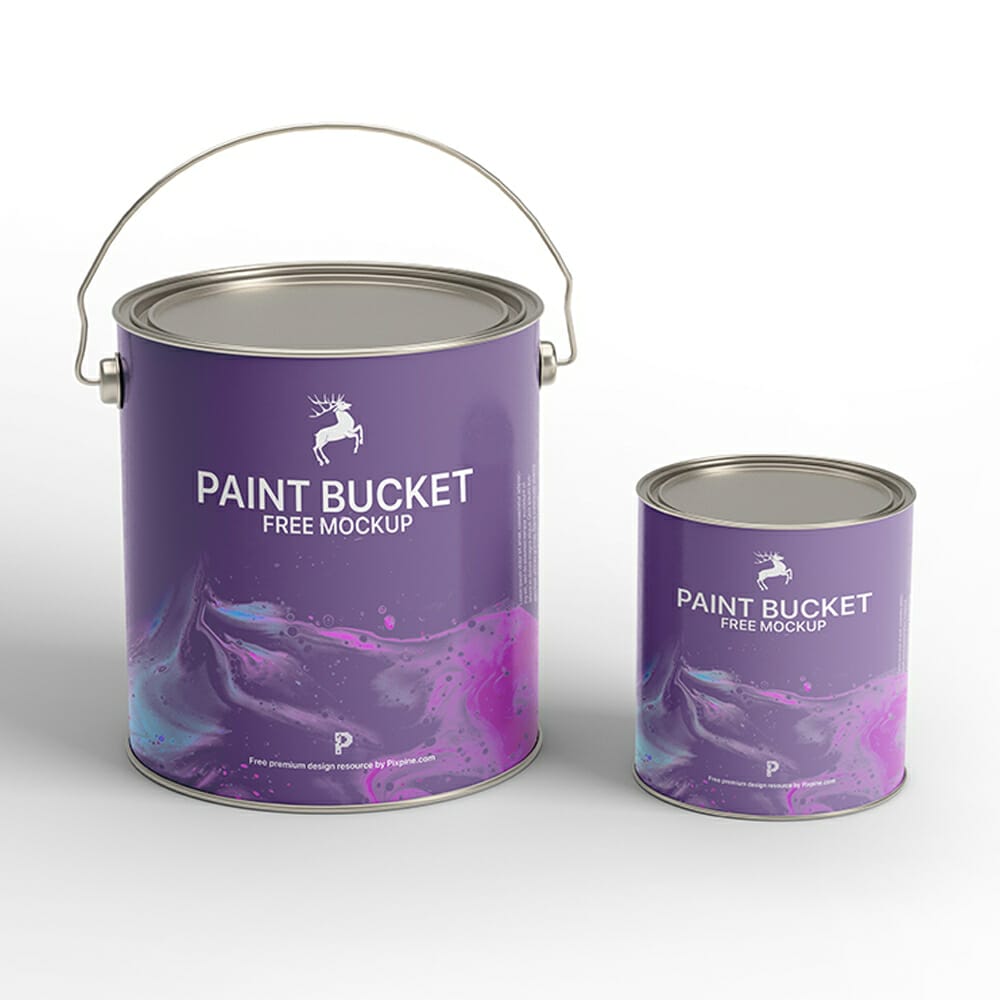 Free Paint Tin Bucket Mockup