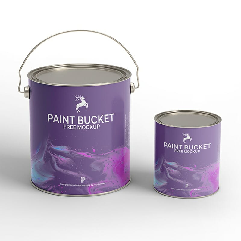 Free Paint Tin Bucket Mockup