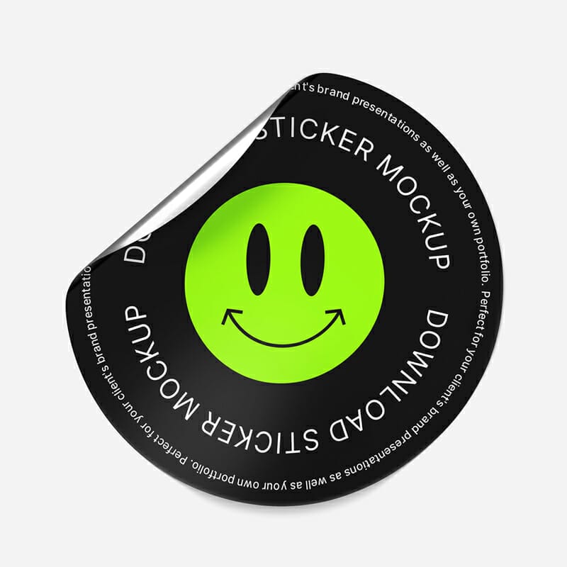 Free Peeling Off Sticker Mockup