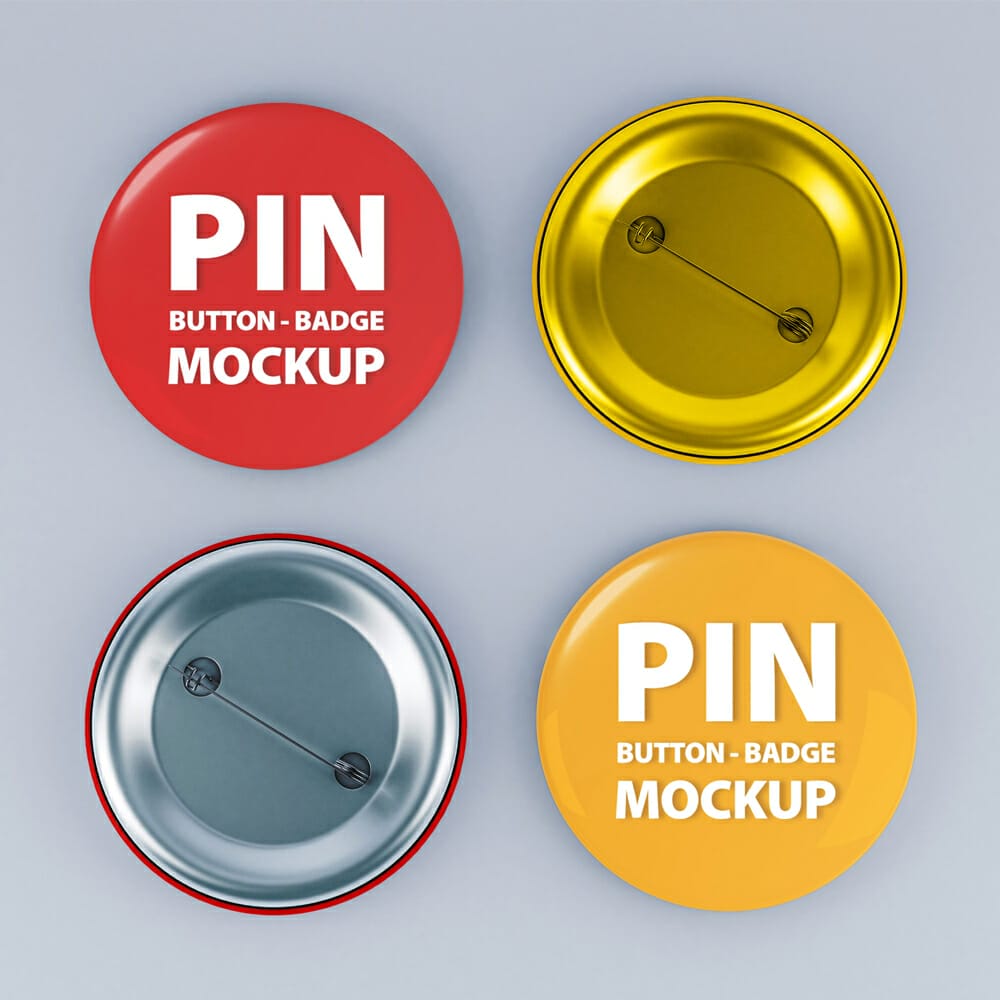 Free Pin Button Badge Mockup