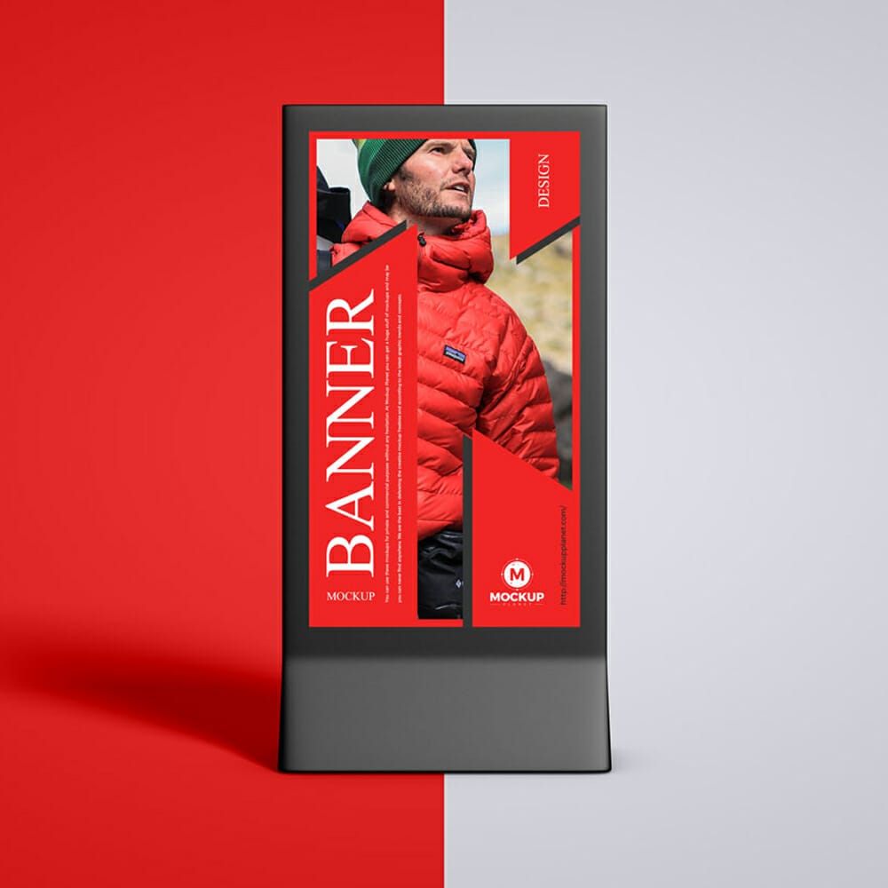 Free Premium Advertising Stand Banner Mockup Design