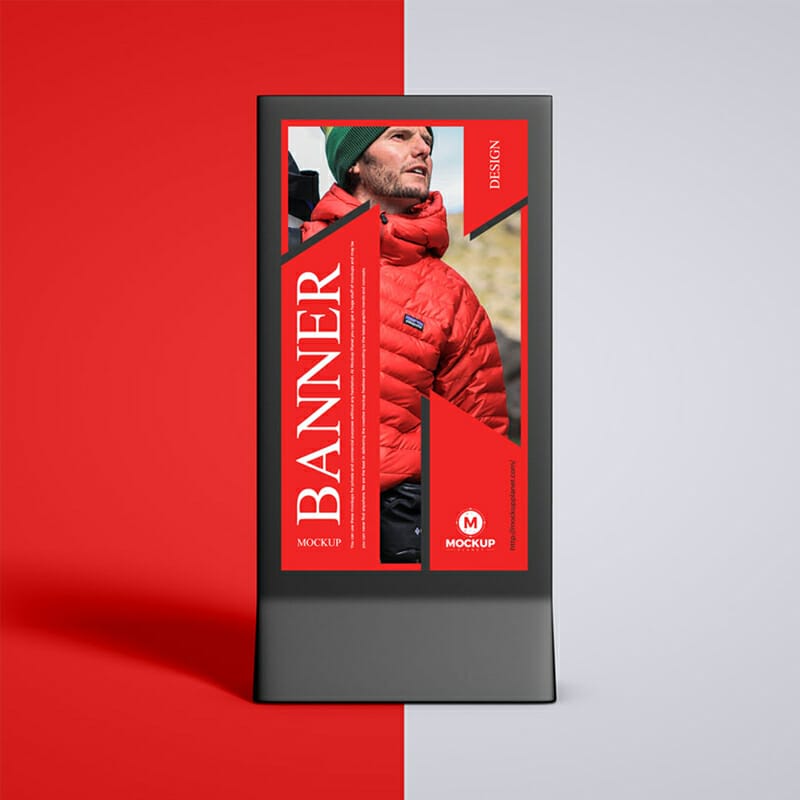 Free Premium Advertising Stand Banner Mockup Design