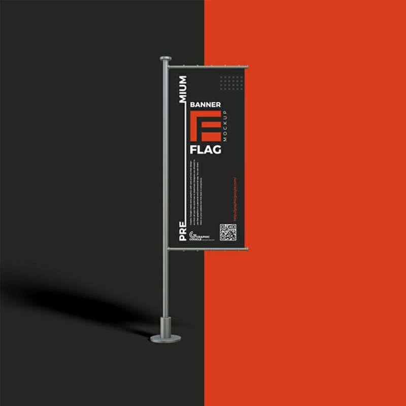 Free Premium Banner Flag Mockup