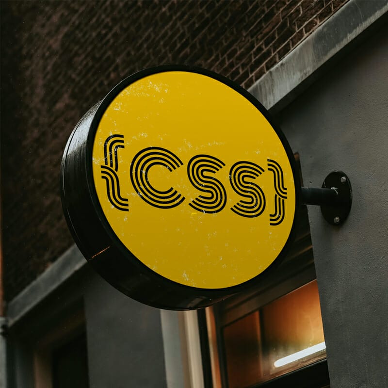 Free Round Signage Mockup