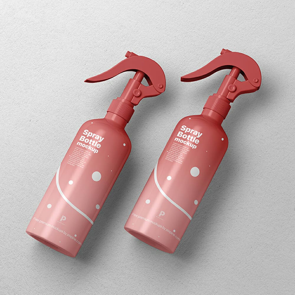 Free Spray Bottles Mockup
