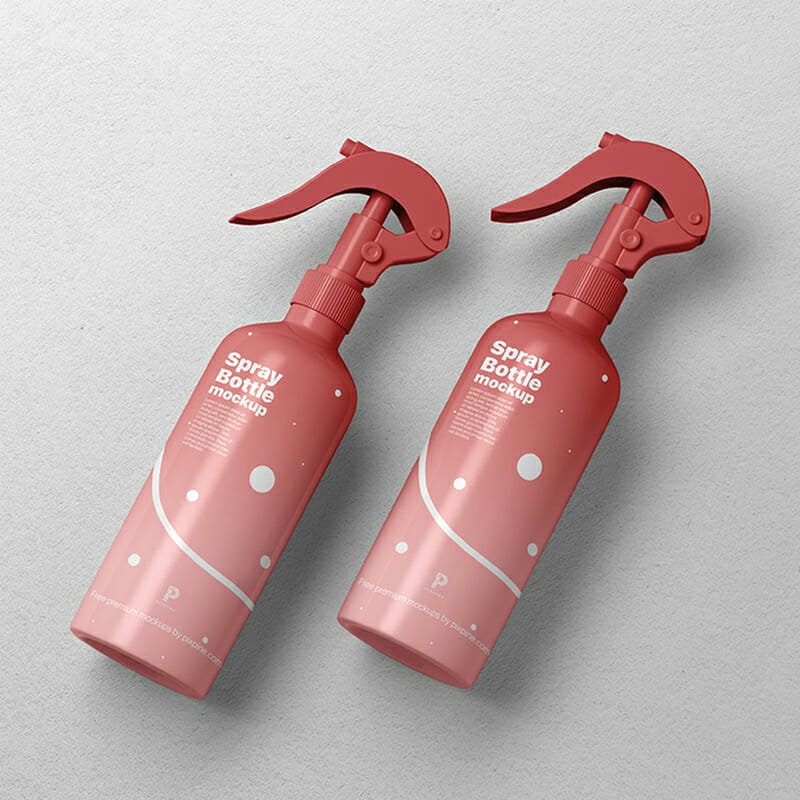 Free Spray Bottles Mockup